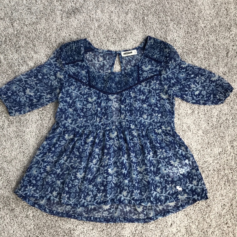 Abercrombie Kids Blue Floral Blouse